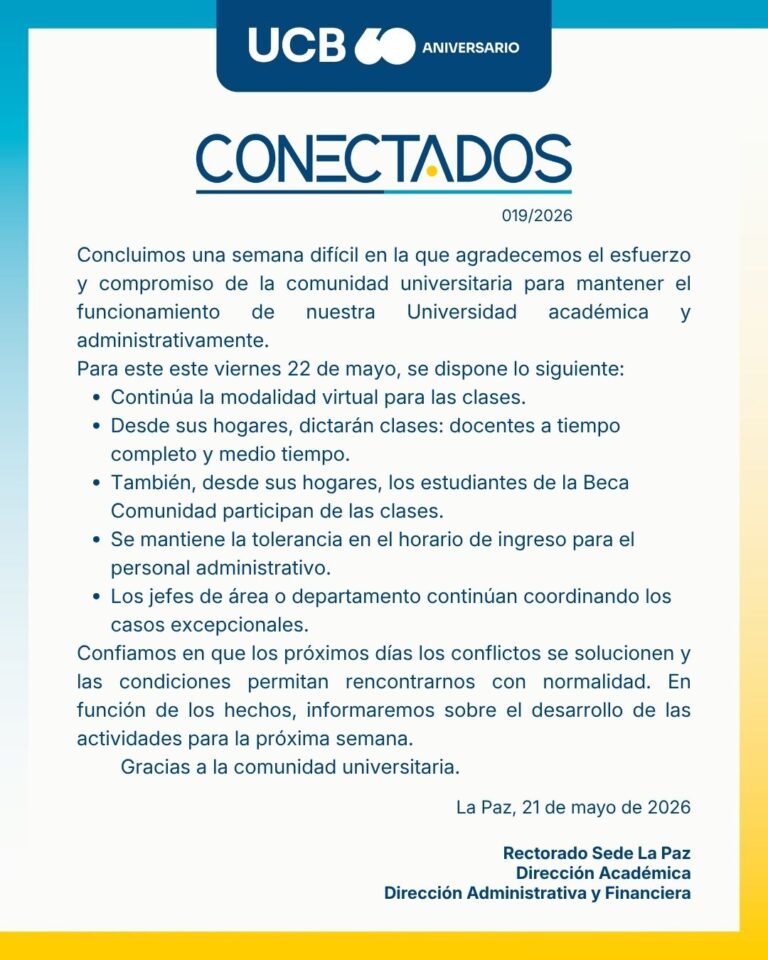 Actividades académicas y administrativas para el viernes22 de mayo