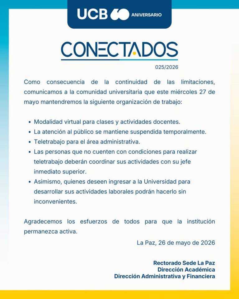 Actividades administrativas en la modalidad de teletrabajo para el 27 de mayo