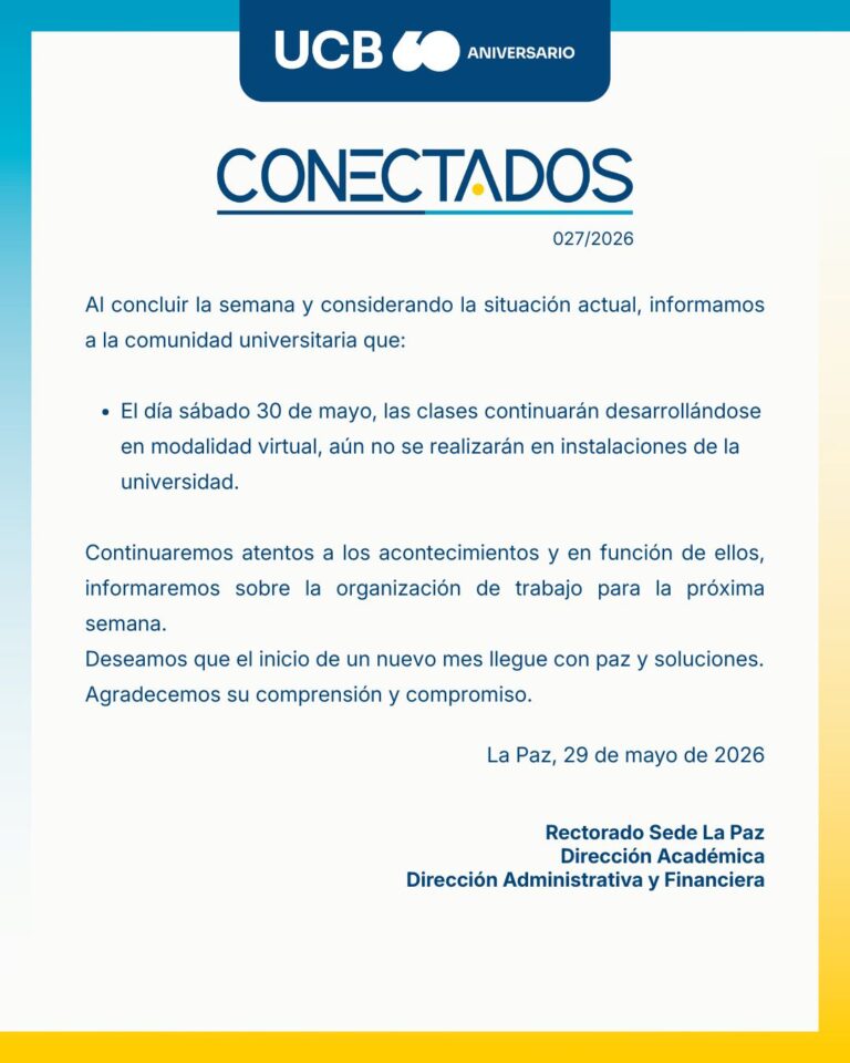 Actividades académicas en la modalidad de virtual para el 30 de mayo de 2026