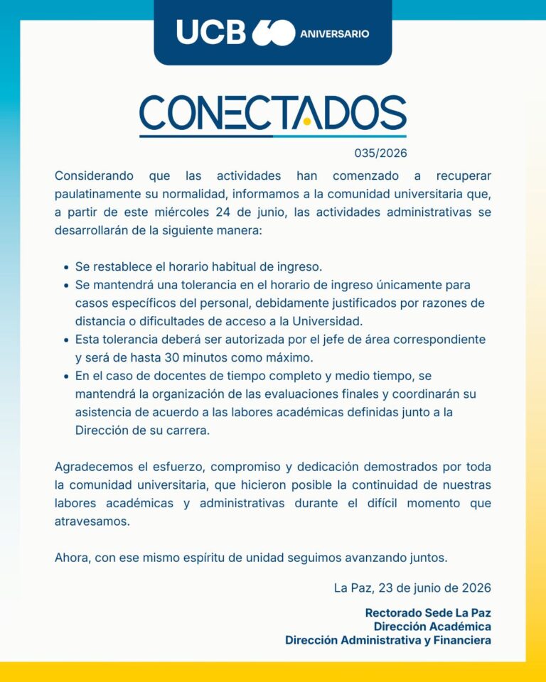 Actividades administrativas a partir del miércoles 24 de junio de 2026