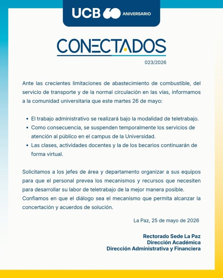 Actividades administrativas en la modalidad de Teletrabajo para el 26 de mayo
